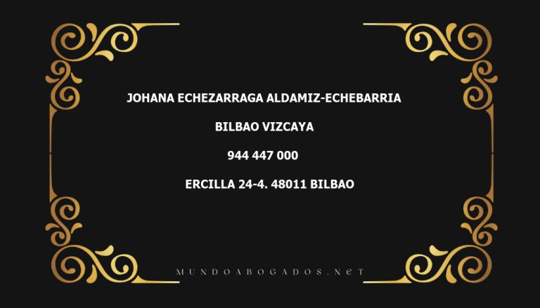 abogado Johana Echezarraga Aldamiz-Echebarria en la localidad de Bilbao