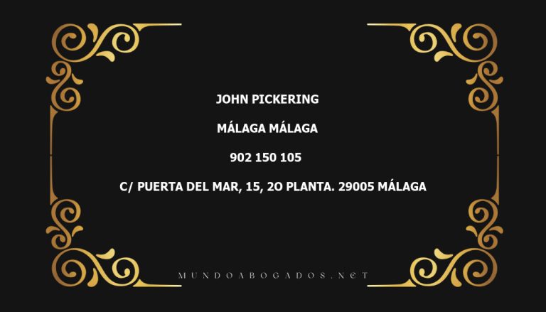 abogado John Pickering en la localidad de Málaga