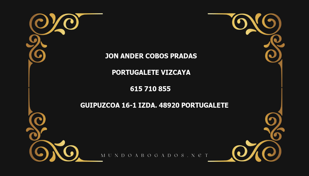 abogado Jon Ander Cobos Pradas en la localidad de Portugalete