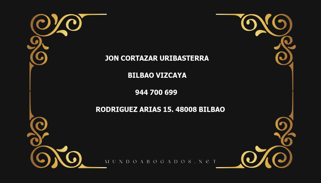 abogado Jon Cortazar Uribasterra en la localidad de Bilbao