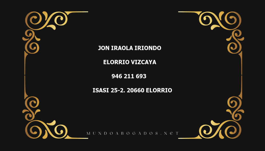 abogado Jon Iraola Iriondo en la localidad de Elorrio