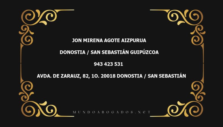 abogado Jon Mirena Agote Aizpurua en la localidad de Donostia / San Sebastián