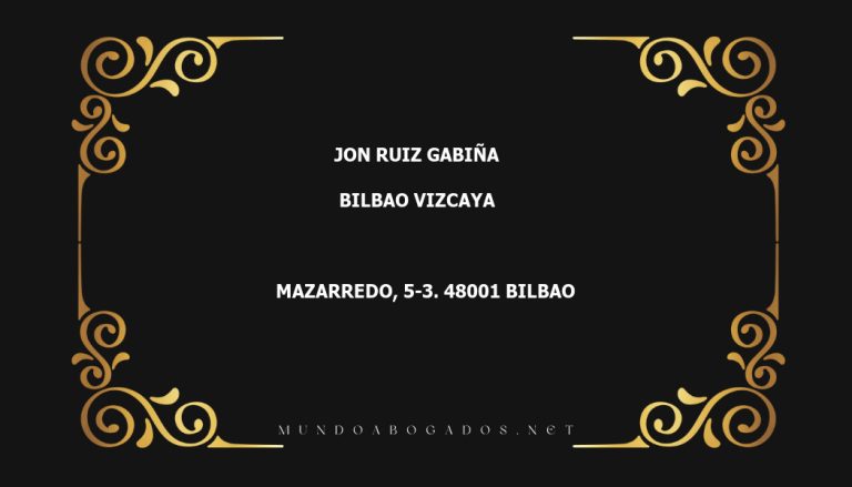 abogado Jon Ruiz Gabiña en la localidad de Bilbao