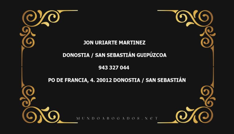 abogado Jon Uriarte Martinez en la localidad de Donostia / San Sebastián