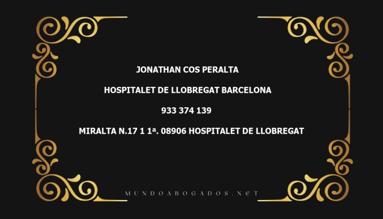 abogado Jonathan Cos Peralta en la localidad de Hospitalet de Llobregat