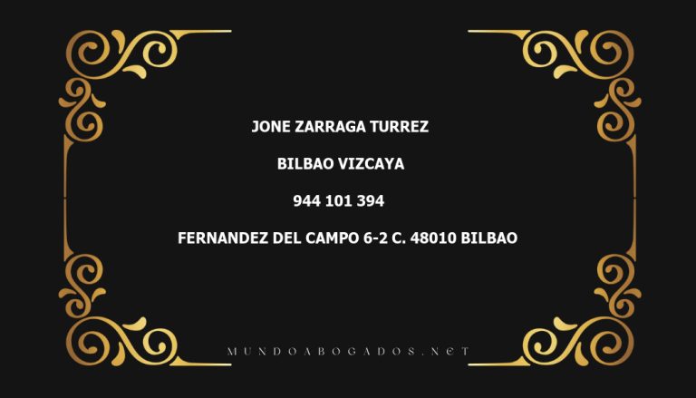 abogado Jone Zarraga Turrez en la localidad de Bilbao