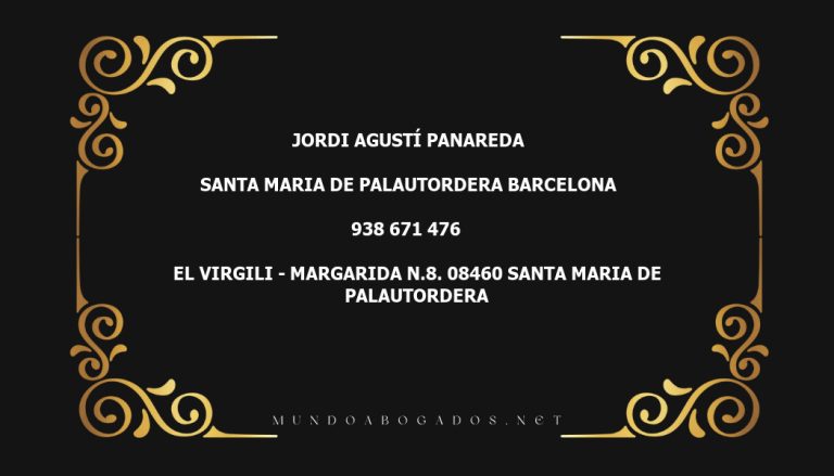 abogado Jordi Agustí Panareda en la localidad de Santa Maria de Palautordera