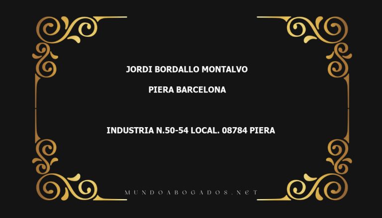 abogado Jordi Bordallo Montalvo en la localidad de Piera