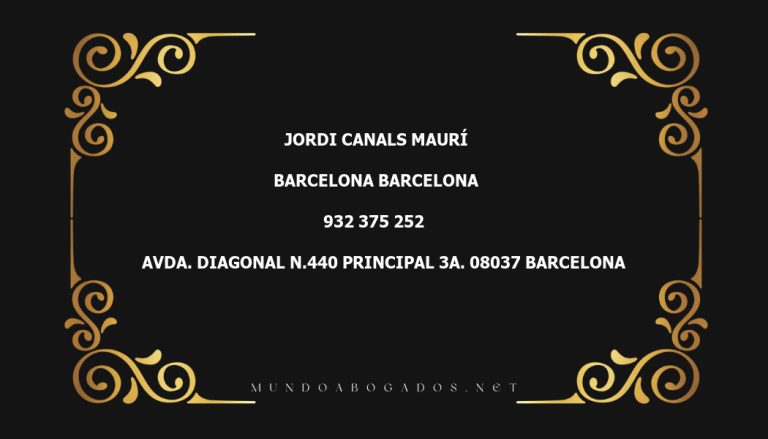 abogado Jordi Canals Maurí en la localidad de Barcelona