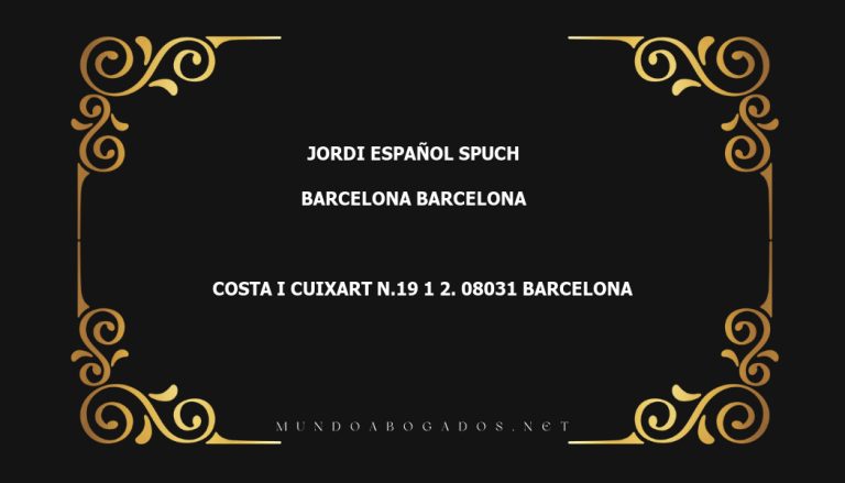 abogado Jordi Español Spuch en la localidad de Barcelona