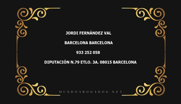 abogado Jordi Fernández Val en la localidad de Barcelona