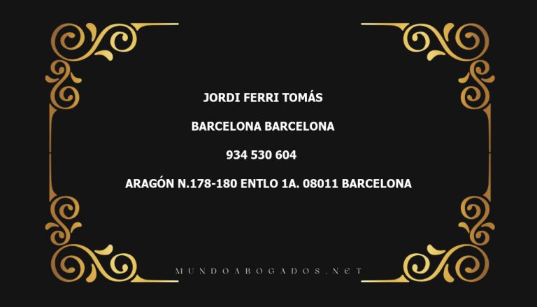 abogado Jordi Ferri Tomás en la localidad de Barcelona