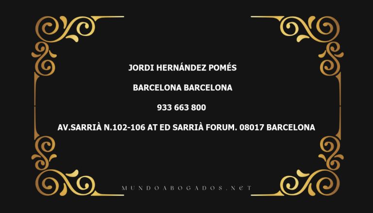 abogado Jordi Hernández Pomés en la localidad de Barcelona