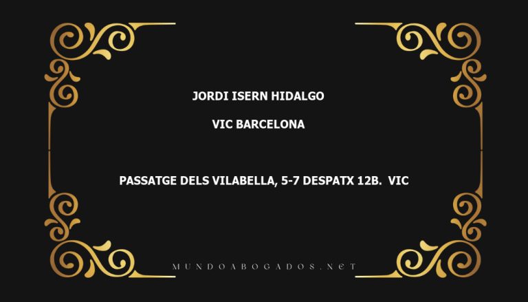 abogado Jordi Isern Hidalgo en la localidad de Vic