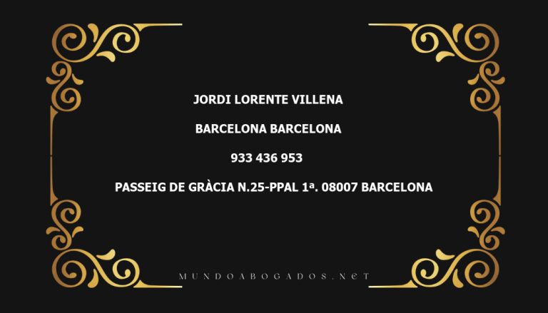 abogado Jordi Lorente Villena en la localidad de Barcelona