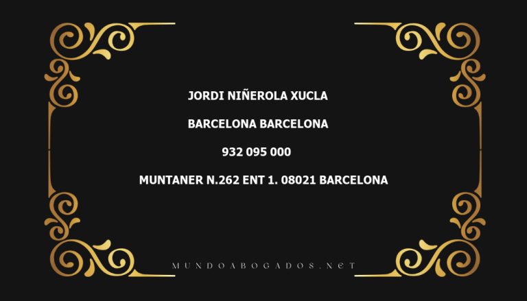 abogado Jordi Niñerola Xucla en la localidad de Barcelona