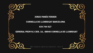 abogado Jordi Panés Ferrer en la localidad de Cornella de Llobregat