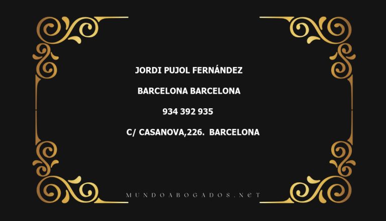 abogado Jordi Pujol Fernández en la localidad de Barcelona