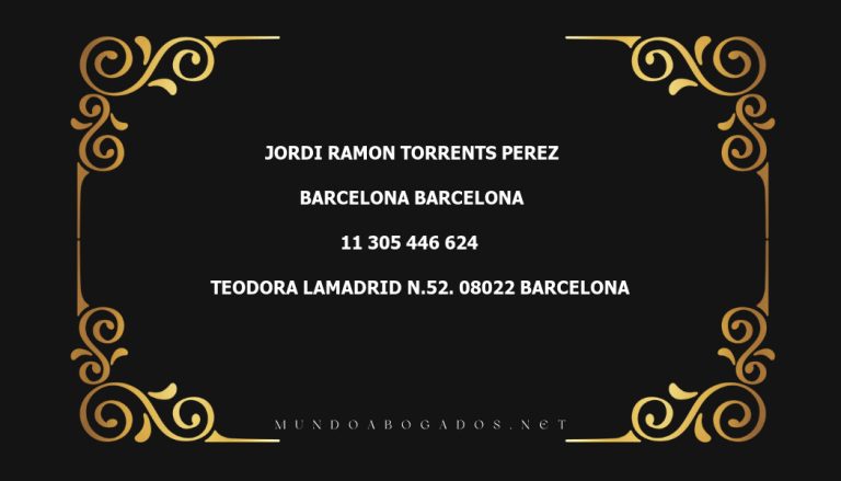 abogado Jordi Ramon Torrents Perez en la localidad de Barcelona