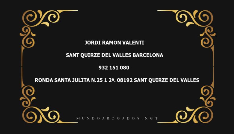 abogado Jordi Ramon Valenti en la localidad de Sant Quirze del Valles