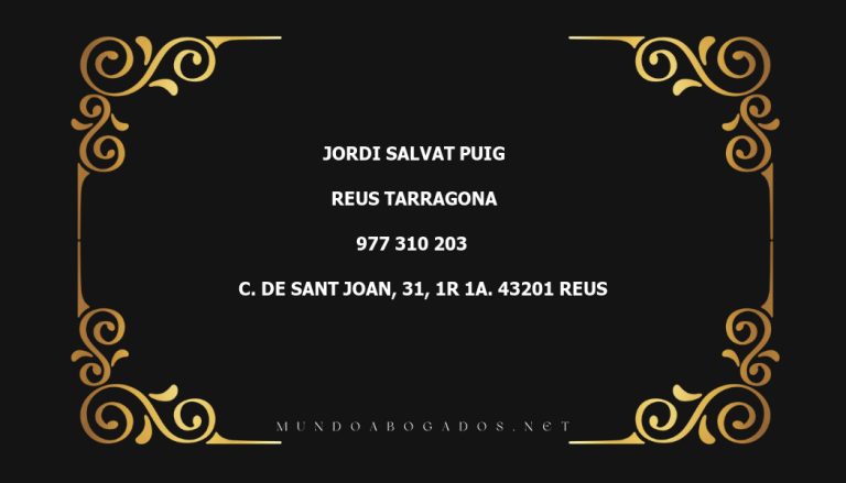 abogado Jordi Salvat Puig en la localidad de Reus