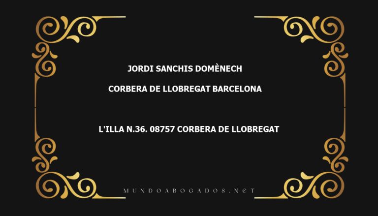 abogado Jordi Sanchis Domènech en la localidad de Corbera de Llobregat