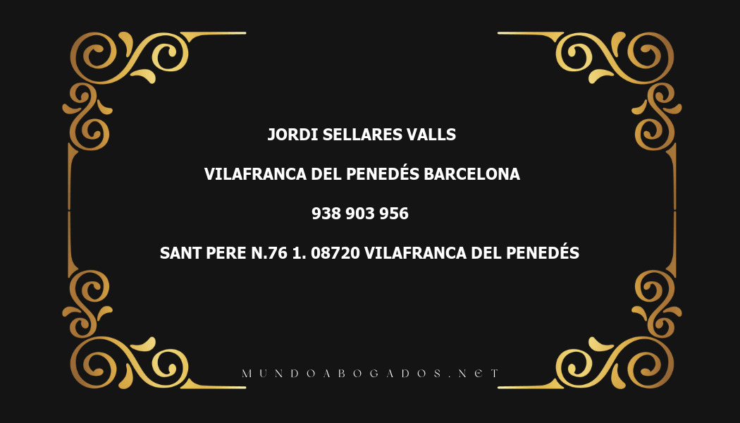 abogado Jordi Sellares Valls en la localidad de Vilafranca del Penedés