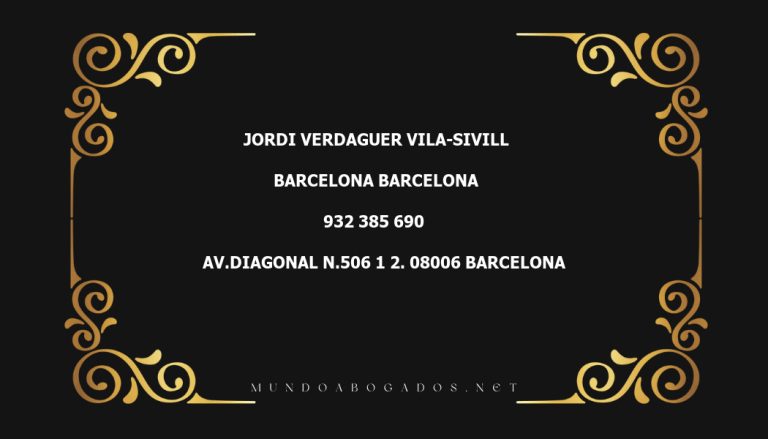 abogado Jordi Verdaguer Vila-Sivill en la localidad de Barcelona