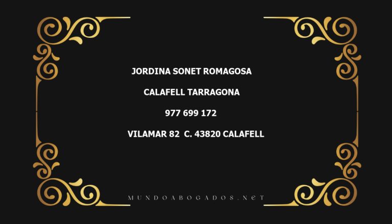 abogado Jordina Sonet Romagosa en la localidad de Calafell