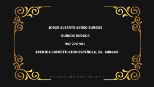 abogado Jorge Alberto Ayuso Burgos en la localidad de Burgos