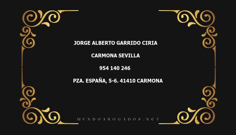 abogado Jorge Alberto Garrido Ciria en la localidad de Carmona