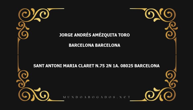 abogado Jorge Andrés Amézquita Toro en la localidad de Barcelona