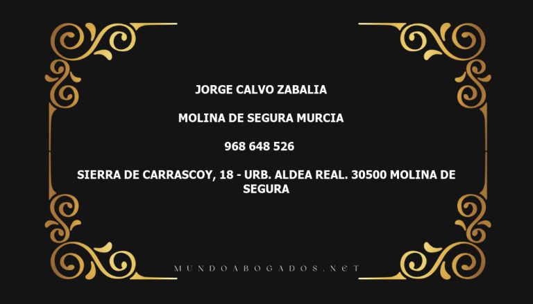 abogado Jorge Calvo Zabalia en la localidad de Molina de Segura