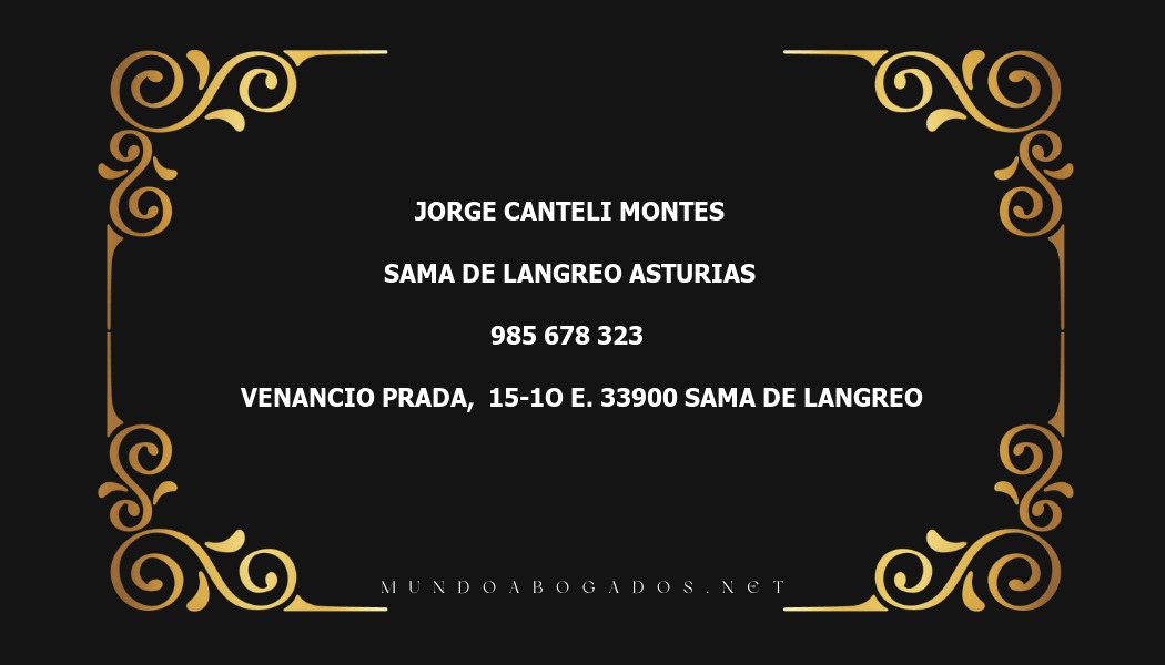 abogado Jorge Canteli Montes en la localidad de Sama de Langreo