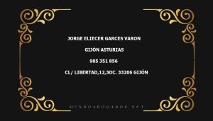 abogado Jorge Eliecer Garces Varon en la localidad de Gijón