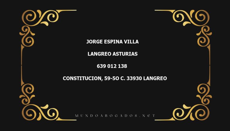 abogado Jorge Espina Villa en la localidad de Langreo