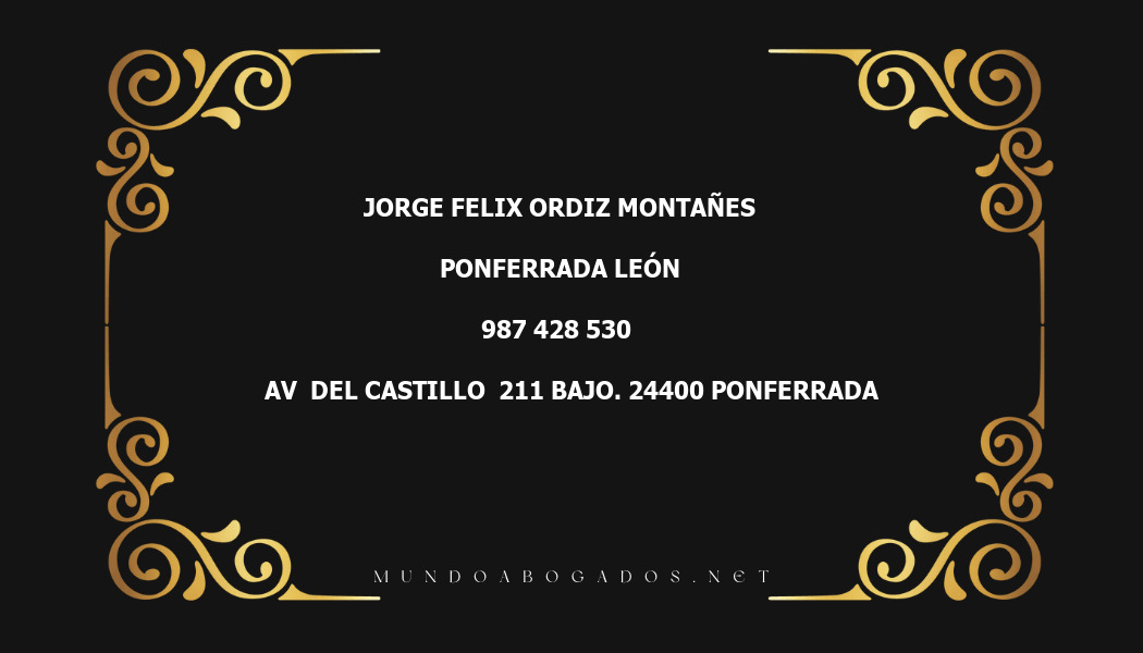 abogado Jorge Felix Ordiz Montañes en la localidad de Ponferrada