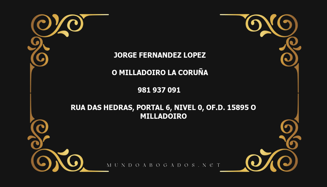 abogado Jorge Fernandez Lopez en la localidad de O Milladoiro