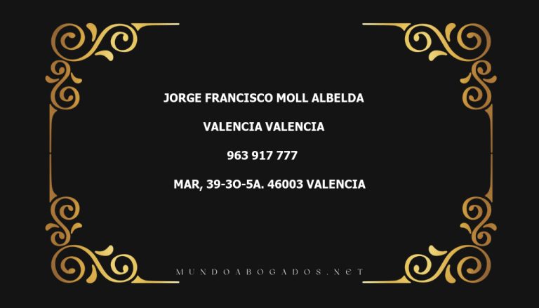 abogado Jorge Francisco Moll Albelda en la localidad de Valencia