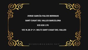 abogado Jorge García-Falces Bernaus en la localidad de Sant Cugat del Valles