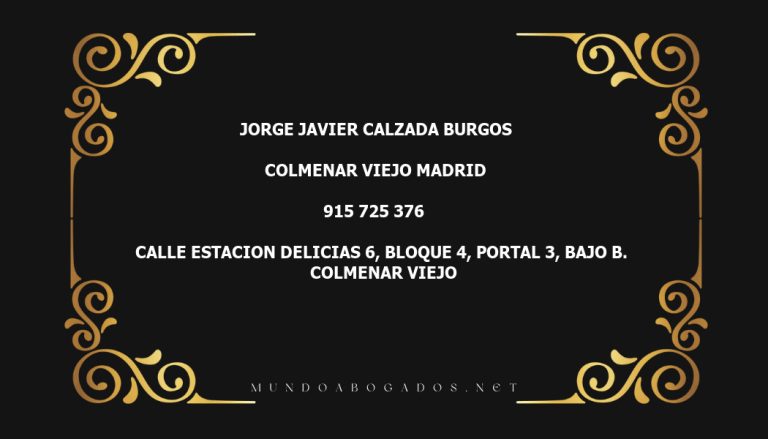 abogado Jorge Javier Calzada Burgos en la localidad de Colmenar Viejo