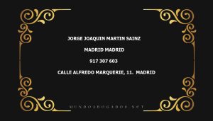 abogado Jorge Joaquin Martin Sainz en la localidad de Madrid