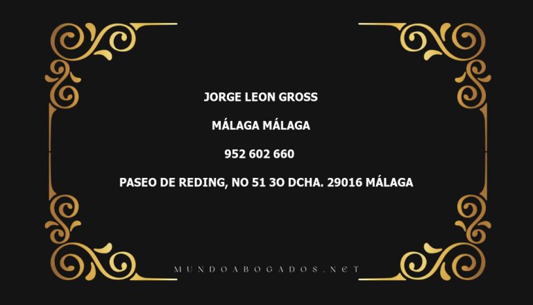 abogado Jorge Leon Gross en la localidad de Málaga