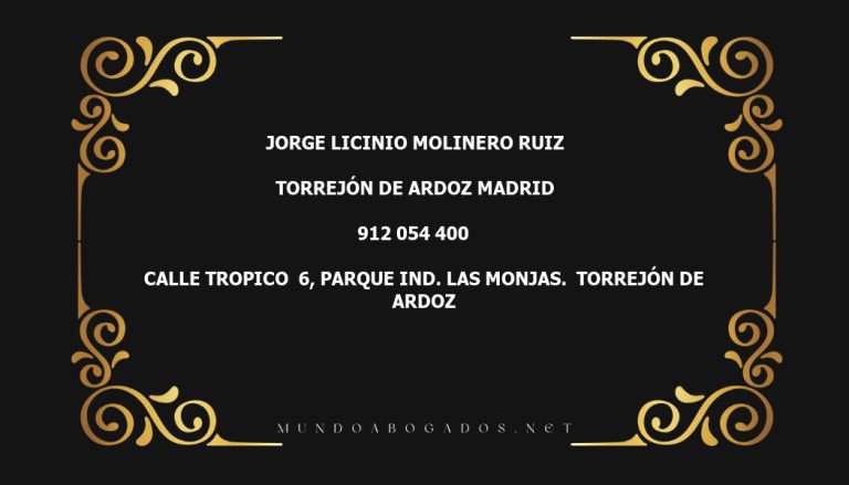 abogado Jorge Licinio Molinero Ruiz en la localidad de Torrejón de Ardoz