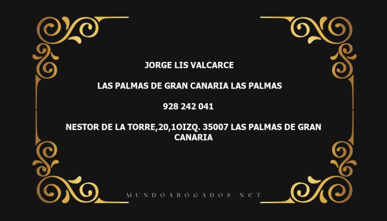 abogado Jorge Lis Valcarce en la localidad de Las Palmas de Gran Canaria