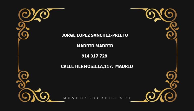 abogado Jorge Lopez Sanchez-Prieto en la localidad de Madrid