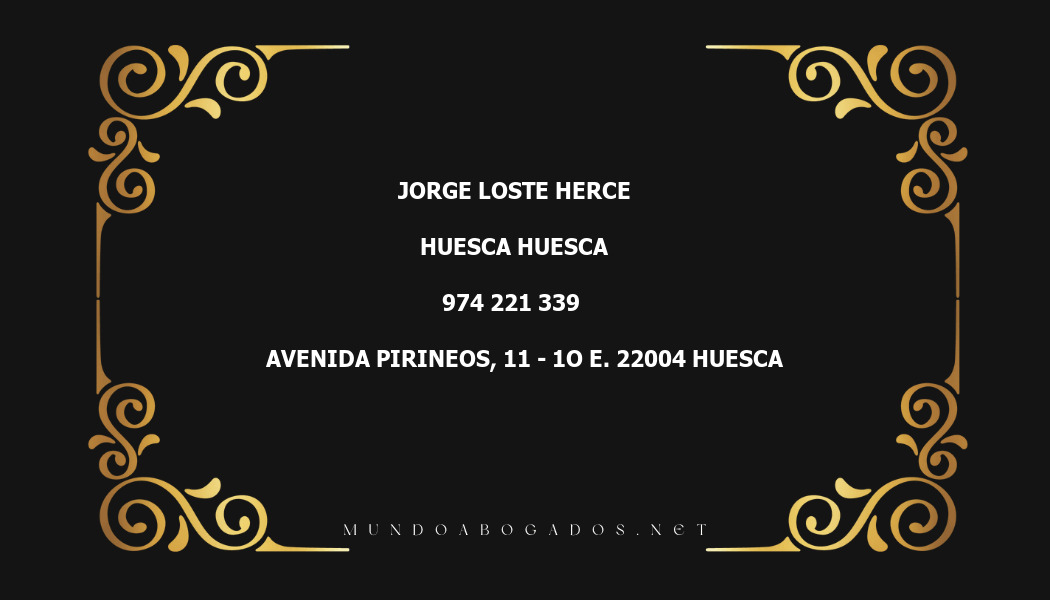 abogado Jorge Loste Herce en la localidad de Huesca