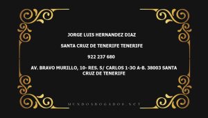 abogado Jorge Luis Hernandez Diaz en la localidad de Santa Cruz de Tenerife