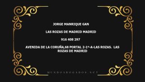 abogado Jorge Manrique Gan en la localidad de Las Rozas de Madrid