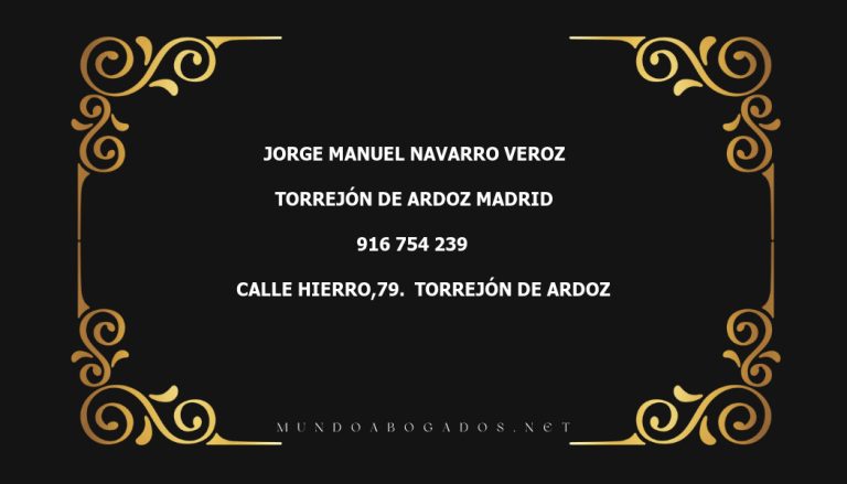 abogado Jorge Manuel Navarro Veroz en la localidad de Torrejón de Ardoz